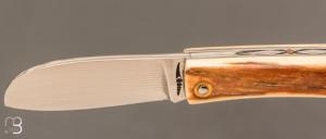    Couteau " Mini Promenade " par Erwan Pincemin - Ivoire de mammouth et lame damas VG10