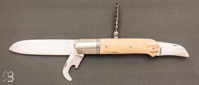   Couteau " Multi-pièces " custom par Karim Valentin - Les couteaux D'Hure - Ivoire de mammouth