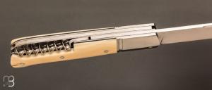   Couteau " Multi-pièces " custom par Karim Valentin - Les couteaux D'Hure - Ivoire de mammouth