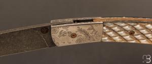  Couteau " le Névé " par Tim Bernard - Cuirasse de brochet alligator