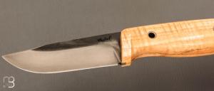 Couteau " L'Oliferne  " droit en frêne ondé et 80CrV2 de Frédéric Maschio