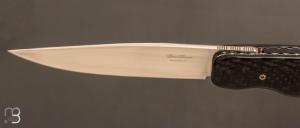    Couteau " Oval " custom par Des Horn - Fibre de carbone et lame en Nitrobe77