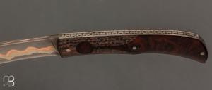  Couteau " Rossignol V2 " par Maxime Rossignol - La Forge de Max - Loupe de bois de fer 