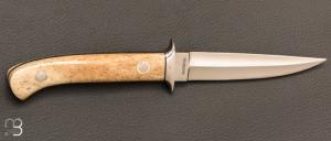  Couteau " Small Fighter " custom droit par William Gordon Defreest - Ivoire de morse et ATS-34