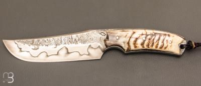 Couteau " Sparus " fixe forgé par Guy Poggetti - Corne de bélier et C130