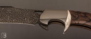 Couteau " Sub Hilt flipper folder " de Javier VOGT - Damas et Liana wood - Sam Lurquin Design