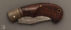   Couteau " Superbee " pliant custom par Nicolas Weber - Gidgee ondé stabilisé