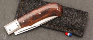  Couteau  "  custom " par Vincent Lafaye - Bois de fer et lame en 14C28N