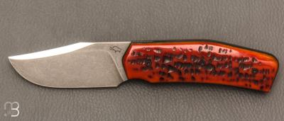 Couteau " custom " par Guy Poggetti - Os cerfé et Elmax