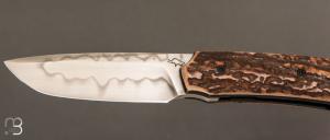   Couteau custom par Guy Poggetti - bois de cerf et lame en C130