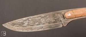   Couteau custom fixe de Hank Knickmeyer- Morse et damas