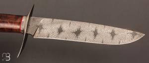   Couteau droit de Nicolas Mestrallet - Atelier du couteau Vaunaveys - Lame en acier damas forgé et palissandre du Honduras
