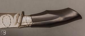   Couteau droit custom par Zane DVORAK - ZD FORGE - Damas et African blackwood