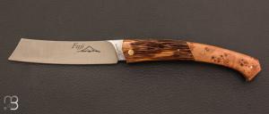 Couteau de poche le Fuji par la Coutellerie Teymen - bois de serpent et  genvrier