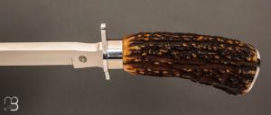     Dague de chasse 30 cm en bois de cerf par Jacques Mongin