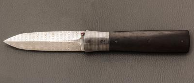   Dague pliante Custom de Jukka Hankala - Grenadille et  damas