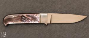 Couteau " Drop point intégral " par Dietmar F. Kressler - Black Lip Pearl