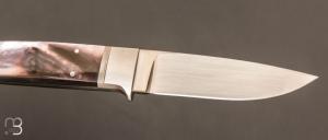 Couteau " Drop point intégral " par Dietmar F. Kressler - Black Lip Pearl