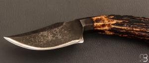  Couteau Hunter Semi intégral custom fixe de Samuel Lurquin - Cerf Sambar et W2