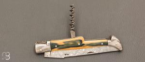  Couteau " Laguiole Tire-Bouchon "  ivoire de mammouth et Damas de Robert Beillonnet