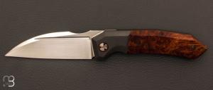 Couteau " Speartak regular Wharncliffe " Zirconium Bois de fer et lame en RWL34 de GTKnives - Thomas Gony