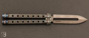   Balisong  "  Bali Balo " custom par Torpen Knives - Jérôme Hovaere - Titane et Magnacut