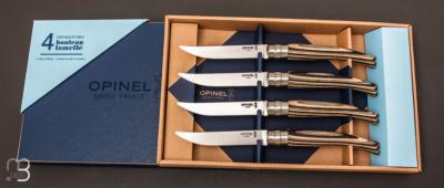 Coffret 4 Couteaux table Chic Opinel Bouleau lamellé édition limitée Chocolat