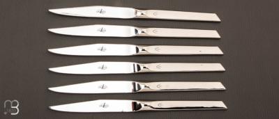 Coffret de 6 couteaux de table Dayat brillants Signature Forge de Laguiole