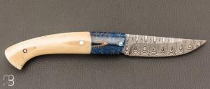    Couteau " 1515 collection Amérindien  " par Manu Laplace - Os de buffle et damas