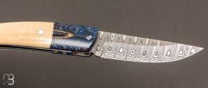    Couteau " 1515 collection Amérindien  " par Manu Laplace - Os de buffle et damas