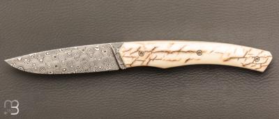 Couteau " 1820 damas " - 200 ans Maison Berthier - Mammouth et Damasteel