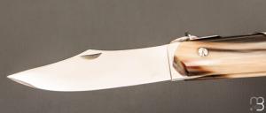   Couteau  " Affutiot 2 pièces " 13,5 cm par J. Mongin - Corne blonde