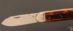   Couteau " Bouledogue  " par Romain Alvarez - Os cerfé et RWL34