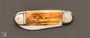 Couteau " Bouledogue  " par Romain Alvarez - Ivoire de mammouth et  14c28