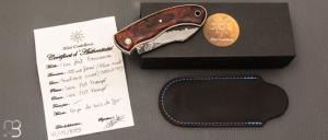 Couteau " Brevimana " custom par Silas Coutellerie - Bois de fer et Sandinox cuivré