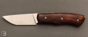    Couteau " Brimbelle " Liner-Lock flipper par Louis Contat - Bois de fer et 14c28N