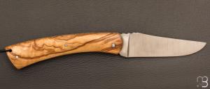 Couteau " Camembert " régional pliant en olivier - ressort spirale