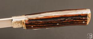   Couteau " Chasse bi-lame " pliant fait main par Bastien Toubhans - Atelier Beau Merle