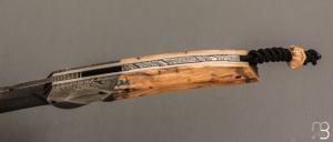  Couteau " Clint " par Florian Keller - Mammouth et damas plume