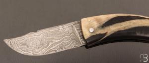 Couteau " Curni lame damas " par Alexandre Musso