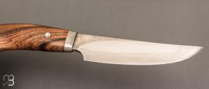 Couteau Droit forgé main par Jean Paul Sire - Noyer et lame acier C130