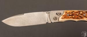   Couteau " Explorateur " custom par Éric Parmentier - Bois de cerf et lame en niolox