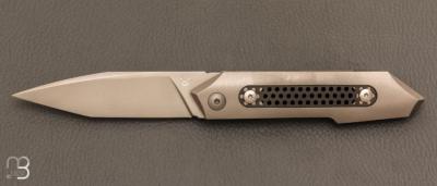   Couteau " Frame lock " custom par Samuel Jugieau - Titane et lame en RWL34