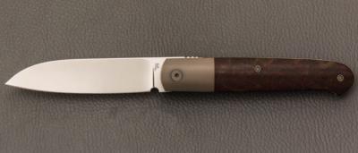 Couteau " Fructis Lag " custom de Stéphane Espi - Micarta WW2 et lame en RWL34
