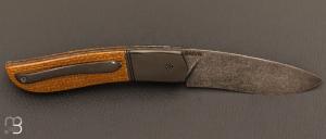 Couteau " Gyr " front flipper custom par Tim Bernard - Micarta  et Zirconium