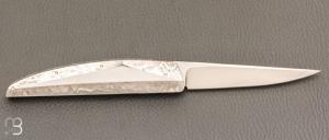   Couteau " HBP80 " de poche custom par Des Horn - Météorite Gibéon 