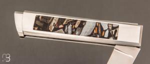   Couteau " Hemi  " pompe arrière par Nicolas Couderc - Molaire de mammouth et lame RWL-34