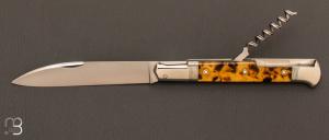 Couteau de collection modle " Issoire " par Mathieu Herrero - Galalithe et XC100