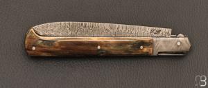    Couteau " Issoire " de Jérôme Latreille - Ivoire de mammouth et lame damas