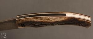    Couteau " K-Libre " custom de Michel Grini - Bois de cerf et lame en RWL34